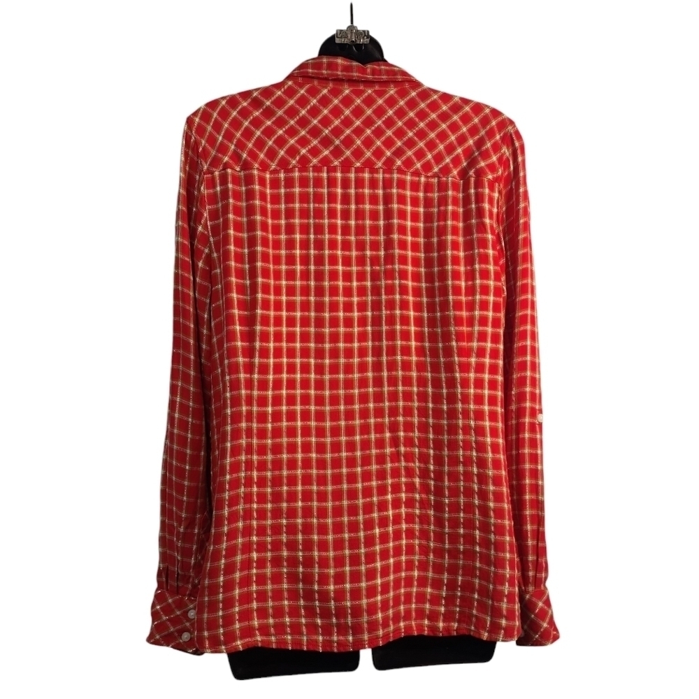 Tommy Hilfiger Shirt Women's Red Plaid Button Down Shirt Size M - Picture 2 of 8